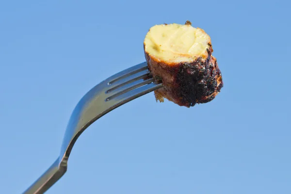Forchetta con salsiccia — Foto Stock