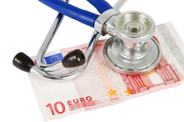 Stethoscope with banknote — Stock Photo, Image