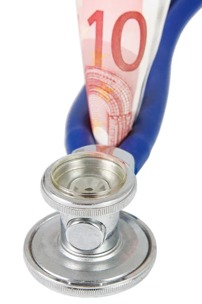 Stethoscope with banknote — Stock Photo, Image