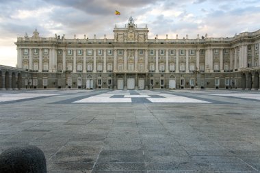 Square of the armoury, Royal palace of Madrid, Spain clipart