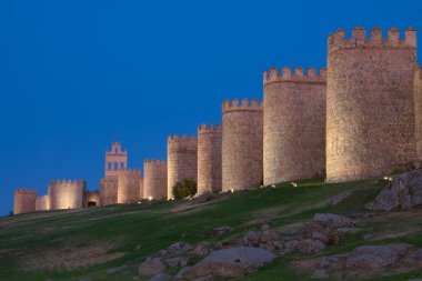 Walls of Avila at dusk, Castilla y Leon (Spain) clipart