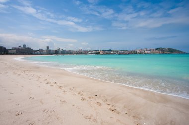 Beach of Riazor, La Coruña, Galicia, Spain clipart