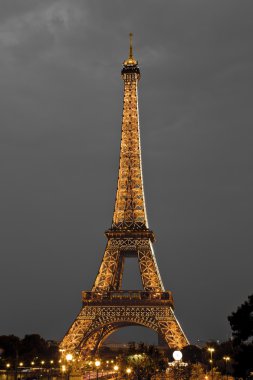 Eiffel tower at night, Paris, France clipart