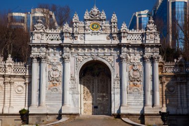 Door of the Dolmabahce palace, Istanbul, Turkey clipart