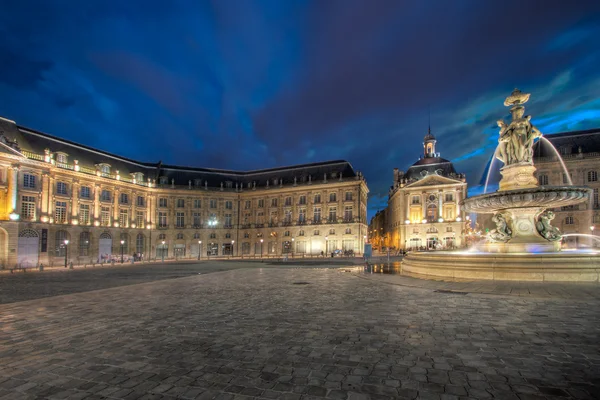 Place of the Bourse at dusk — Stock Photo, Image