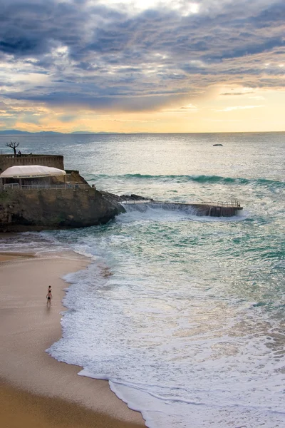 Plaża biarritz, Francja — Zdjęcie stockowe