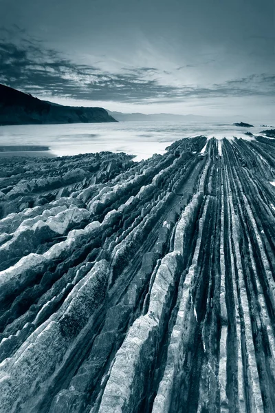 Zumaia´s beach in black and white — Stock Photo, Image