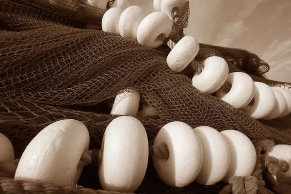 Fishing Nets in the port of San Vicente de la Barquera, Cantabria, Spain — Stock Photo, Image