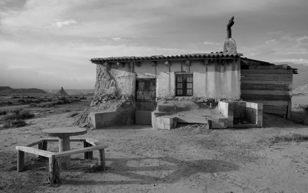 Bardenas siyah ve beyaz, navarra, İspanya reales sığınma — Stok fotoğraf