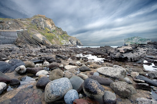 Rocks in San Juan de Gaztelugatxe, Bizkaia, Spain