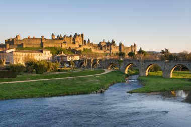 View of Carcassonne dark (France) clipart