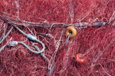 Fishing nets in the port of Mugardos, La Coruña, Galicia, Spain