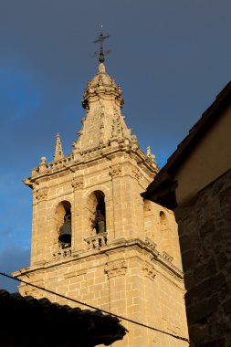 Bell tower in the church of Briñas, La Rioja, Spain