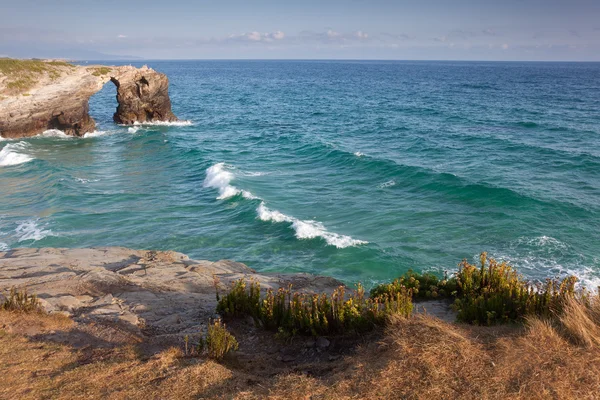 Praia das catedrais, Ribadeo, Lugo, Galiza, Espanha — Fotografia de Stock