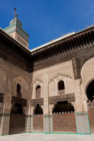 清真寺 bou inania、 非斯、 摩洛哥 — 图库照片