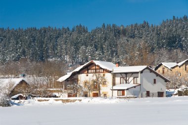 Snow in Zarate, Alava, Basque Country, Spain clipart