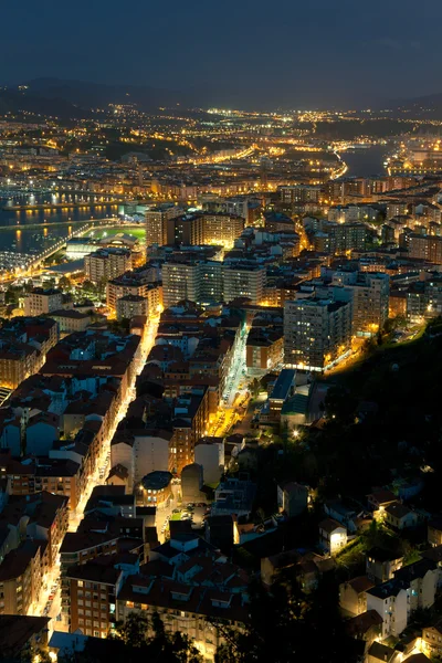 Nightfall in santurtzi, bizkaia, Spanje — Stockfoto