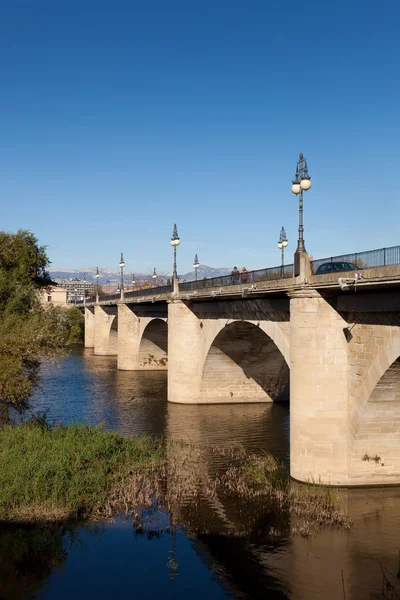 Bridge of stone, Logroño, La Rioja, Spain — Stockfoto