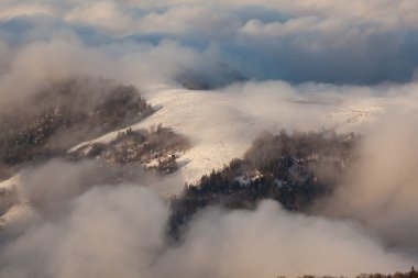 Fog in Larra-Belagua, Navarra, Spain clipart