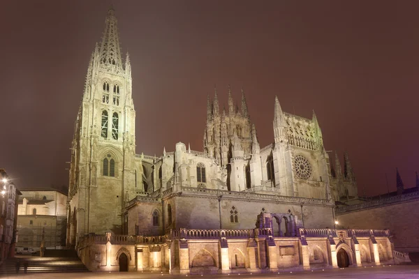 Atardecer en la Catedral de Burgos, Castilla y León, España — Foto de Stock