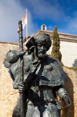 Pilgrim, Carrion de los Condes, Tierra de Campos, Palencia, Cast clipart