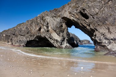 San Antolin Plajı, Llanes, Asturias, İspanya