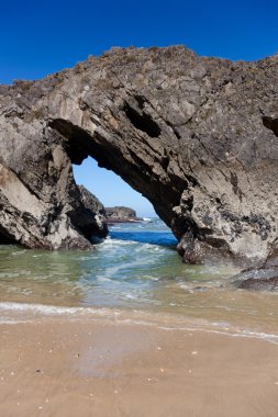 San Antolin Plajı, Llanes, Asturias, İspanya