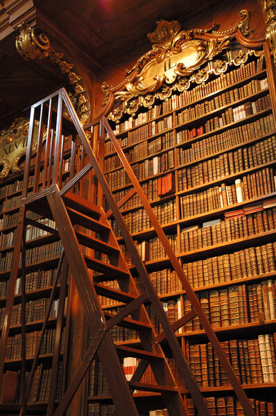 Old books in a old library