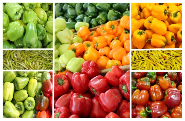 Collage de verduras de colores — Foto de Stock