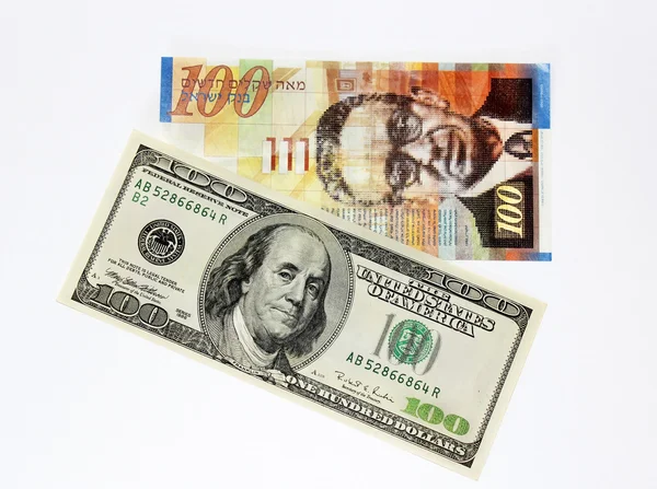 Peníze z Ameriky a Izraele — Stock fotografie