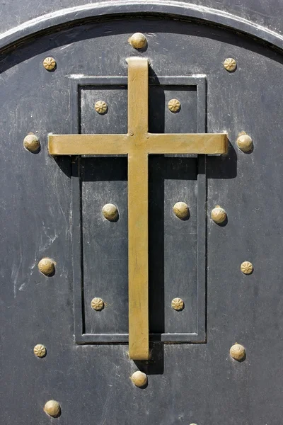 Sainte Croix sur l'ancienne porte — Photo