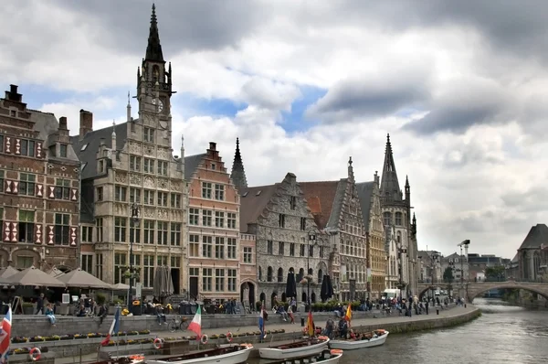 Ghent Graslei on the waterfront — Stock Photo, Image