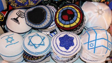 Jewish religious caps clipart