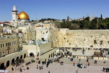 The wailing western wall in Jerusalem clipart