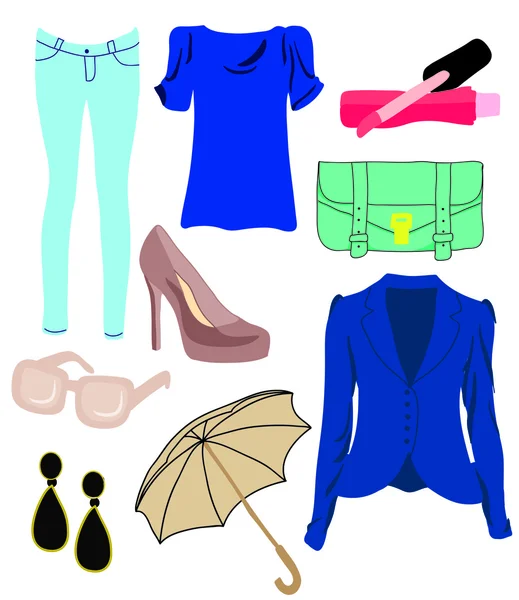 Синій модного одягу — стоковий вектор