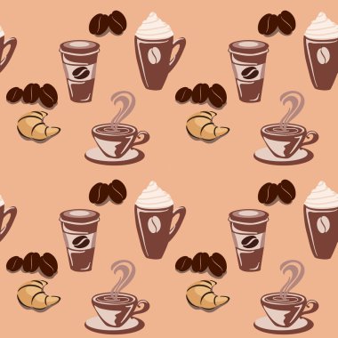 Seamless coffee background wallpaper clipart