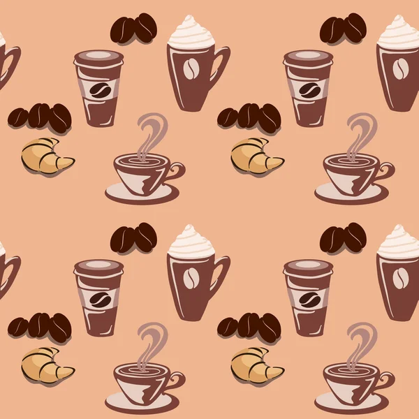 Fond de café sans couture fond d'écran — Image vectorielle