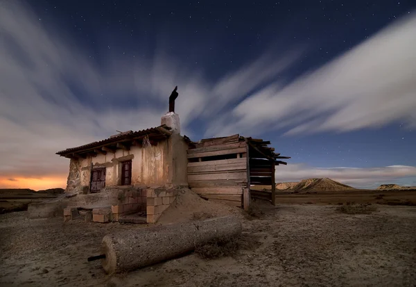 Cabane de berger la nuit du désert — Photo
