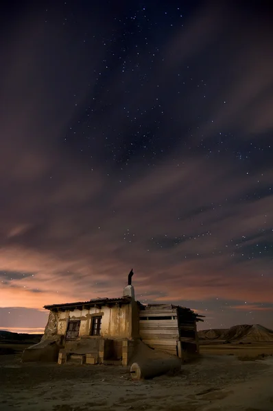 Cabana Păstorului în noaptea deşertului — Fotografie, imagine de stoc