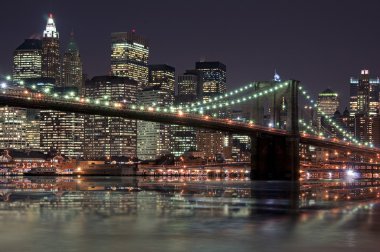 Manhattan at night clipart