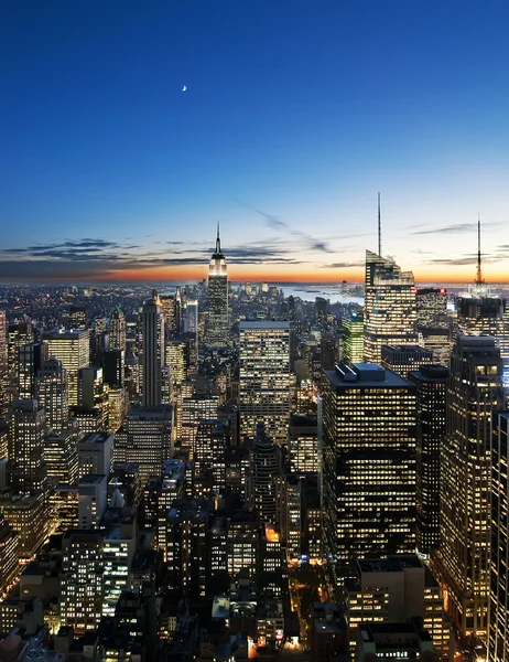 Sonnenuntergang über Manhattan — Stockfoto