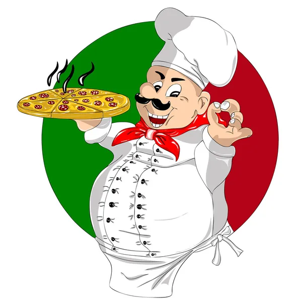 Pizza kuchař — Stockový vektor
