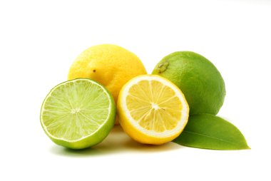 limon ve beyaz üzerinde yeşil limes