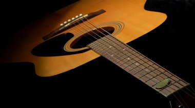 Acoustic guitar in the dark clipart