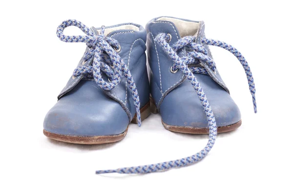 Vieux bleu chaussures de bébé — Photo