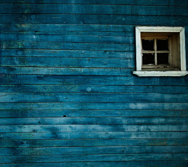 stock image Blue wooden wall, window