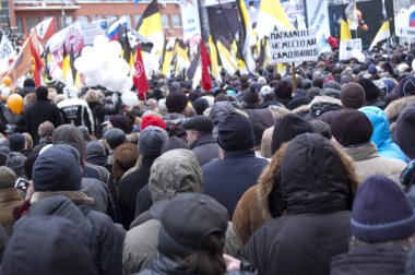 Russia, Moscow - DECEMBER 24: 120 thousands of protesters take t clipart