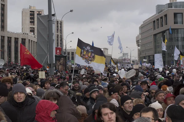 MOSCOW - DEZEMBRO 24: 120 milhares de manifestantes tomam em Aca — Fotografia de Stock