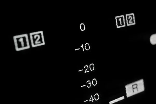 Macro shot-display del reproductor de vídeo de difusión, ecualizador —  Fotos de Stock