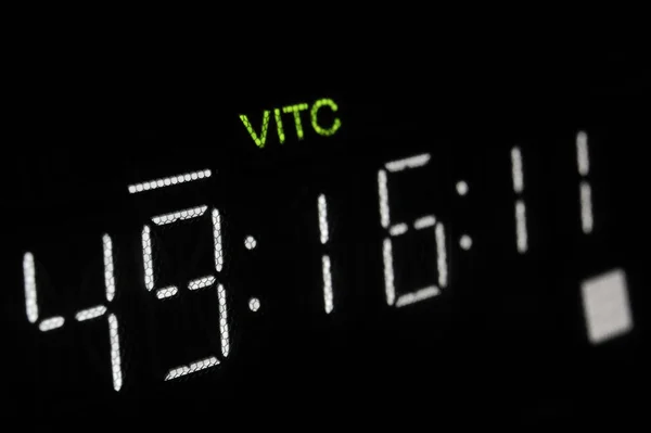 Macro shot-display do reprodutor de vídeo transmitido, VITC — Fotografia de Stock